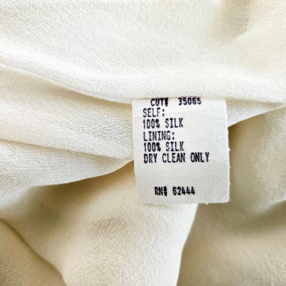 Nicole Miller Style DG0021 100% Ivory Silk Dress Size 6 - Picture 14 of 15